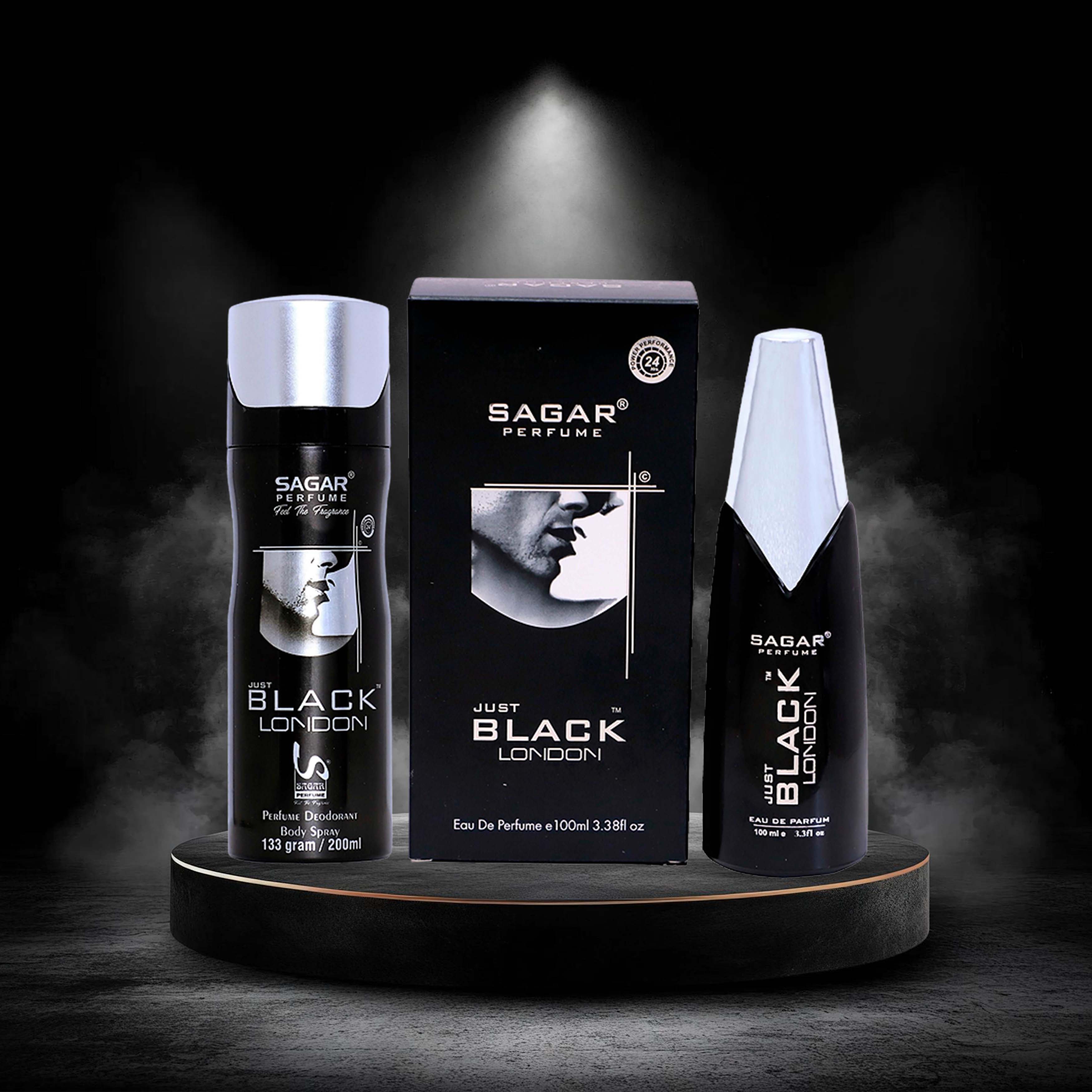 Sagar Just Black London Deodorant And Perfume Combo