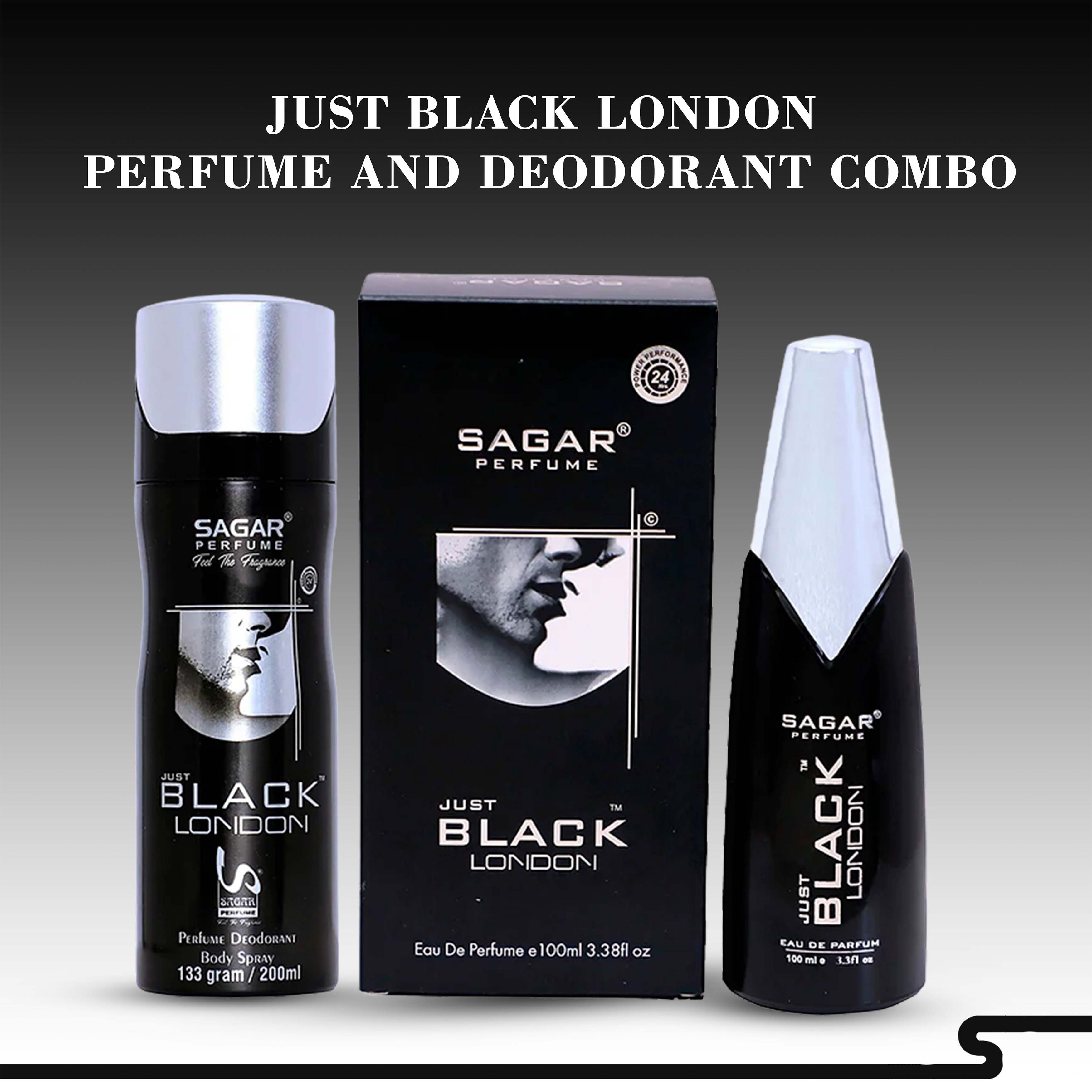 Sagar Just Black London Deodorant And Perfume Combo