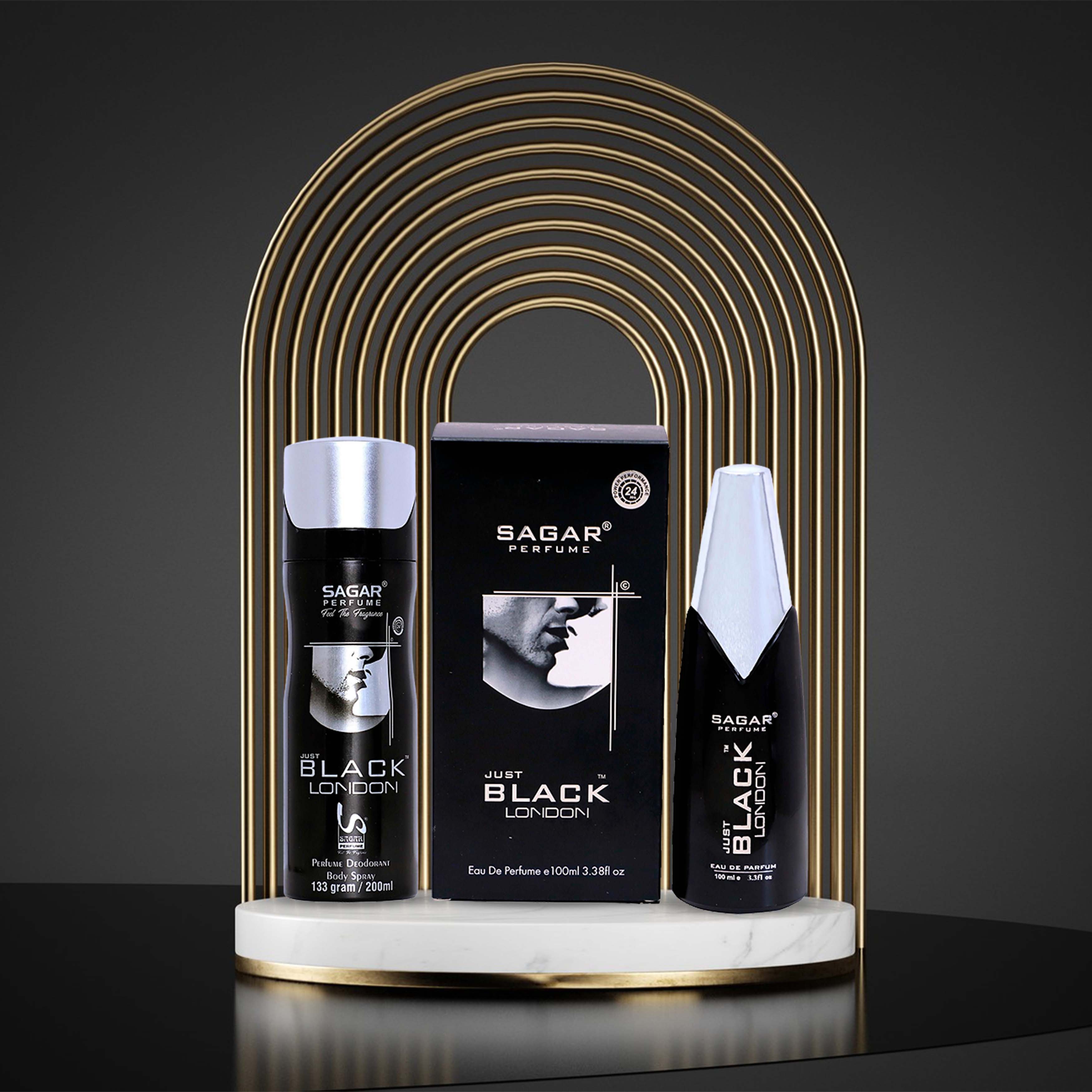 Sagar Just Black London Deodorant And Perfume Combo