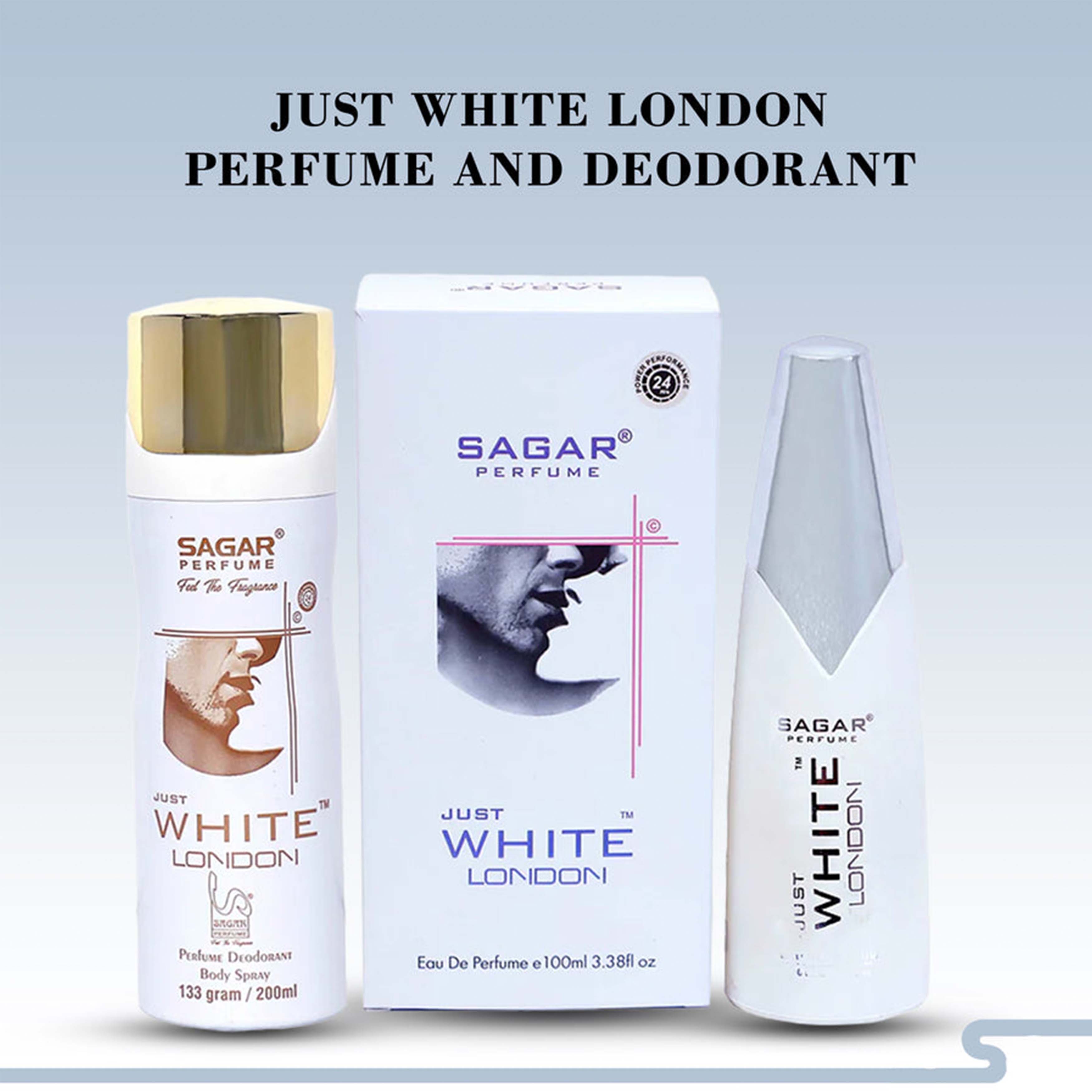 Sagar Just White London Deodorant And Perfume Combo